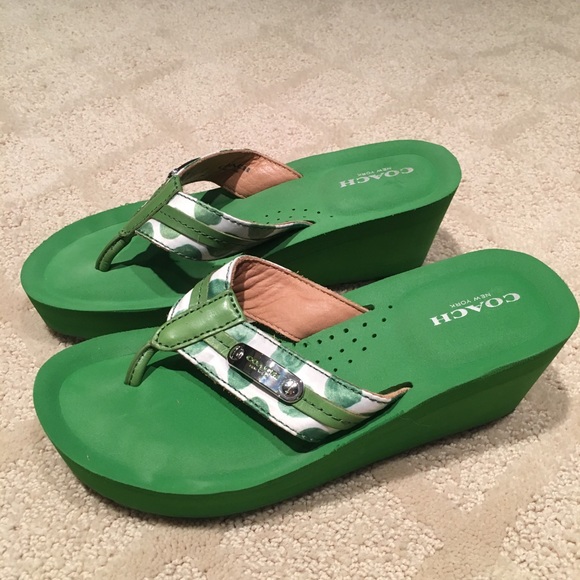 coach jaden wedge flip flops